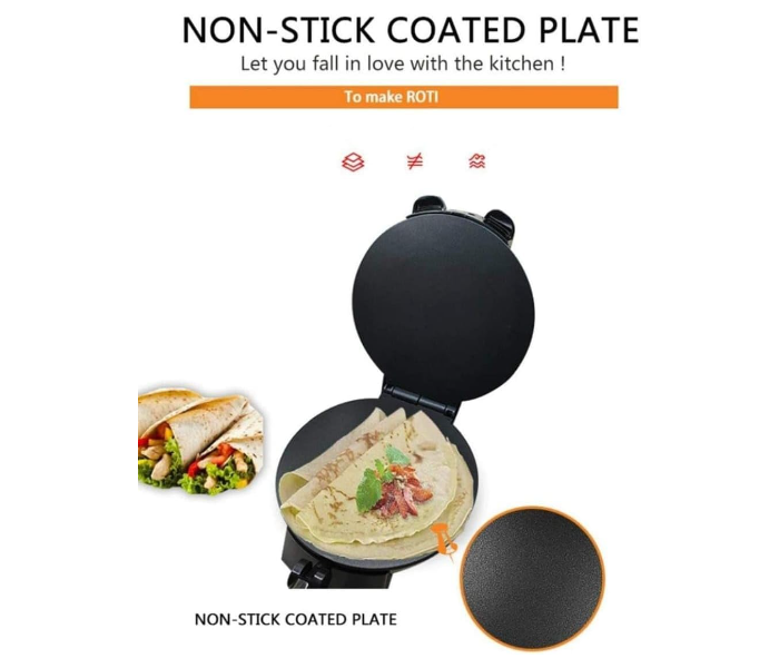 Roti Maker Chapati Maker Ideal for Making Homemade Tortillas Tacos Flatbreads, Chapati Roti, Stainless Steel Housing With Adjustable Temperature Control Non-Stick Coating in KSA