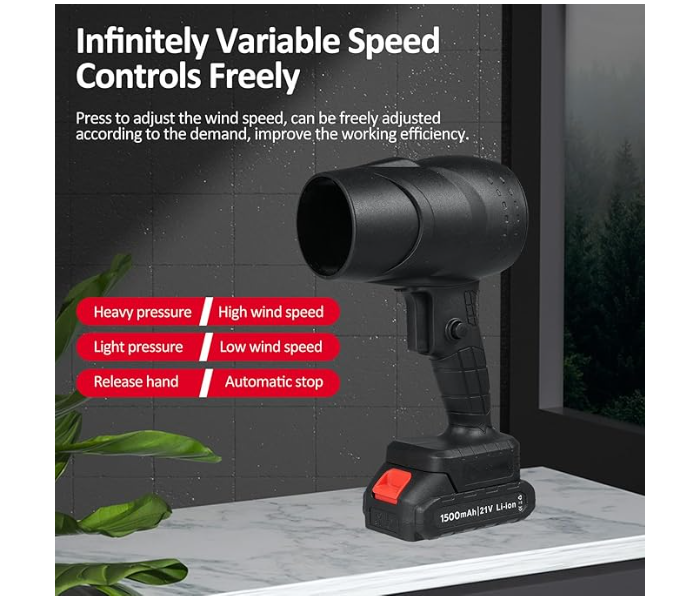 High Powerful Cordless Dust Blower Air Blower Turbo Jet Fan, Handheld Blower Sawdust Blower Electric Air Duster Violent Fan Snow Removal Air Dryer in UAE