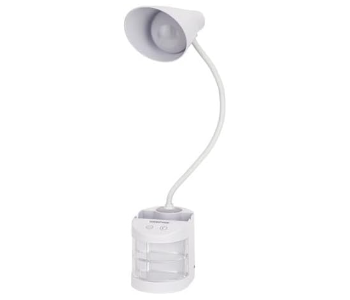 Geepas GDL53039 Rechargeable Reading Lamp With Transparent storage box And pencil vase - White in KSA