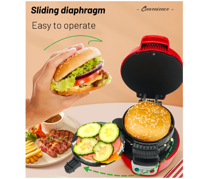 RAF Breakfast Burger Maker, Electric Panini Press with Egg Cooker Ring, Sandwich Press, Non-Stick Coated Plates, Panini Press Sandwich Maker with Indicator Lights, Cool Touch Handle in UAE