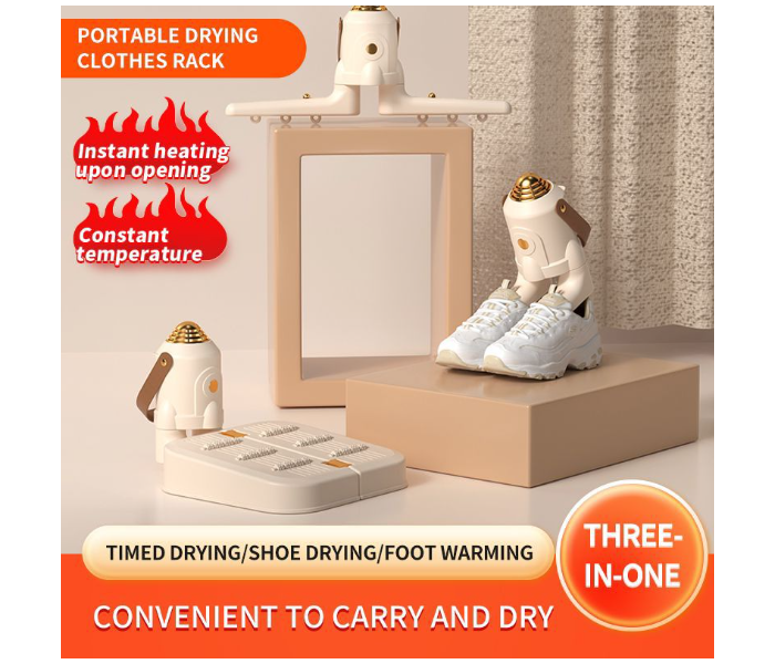 3-in-1 Winter/Rainy Days Quick Dry Clothes & Smart Foot Warmer & Shoe Dryer with - Detachable, Timer Setting, Hanging Design in UAE