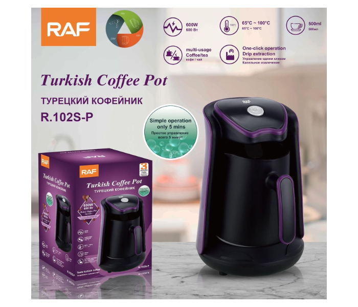RAF Electric Turkish Coffee Machine Easy Coffee Maker Cordless Electric Pot Portable For Office Home Café 500ml Travel Coffee Maker in UAE