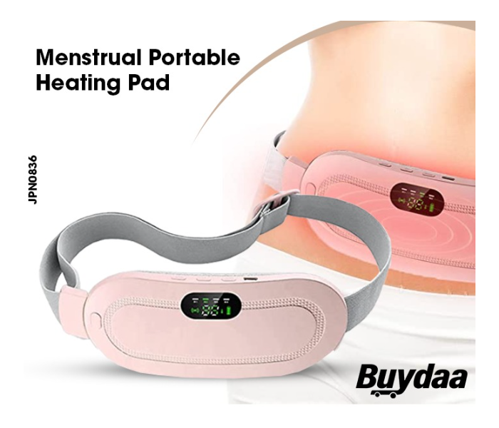 Menstrual Portable Heating Pad Cordless Back Pain Reliever with 3 Temperature Settings, 4 Massage Mode and a Digital Display for Women and Girls in KSA