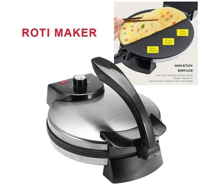 Roti Maker Chapati Maker Ideal for Making Homemade Tortillas Tacos Flatbreads, Chapati Roti, Stainless Steel Housing With Adjustable Temperature Control Non-Stick Coating in KSA