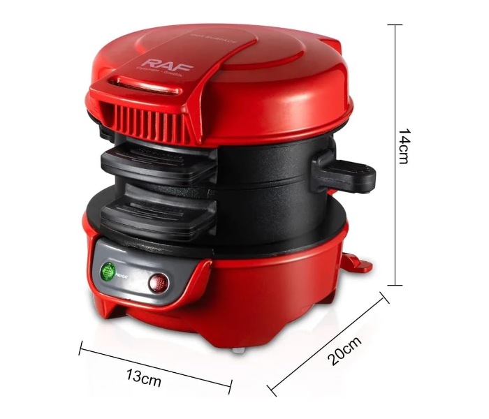RAF Breakfast Burger Maker, Electric Panini Press with Egg Cooker Ring, Sandwich Press, Non-Stick Coated Plates, Panini Press Sandwich Maker with Indicator Lights, Cool Touch Handle in UAE