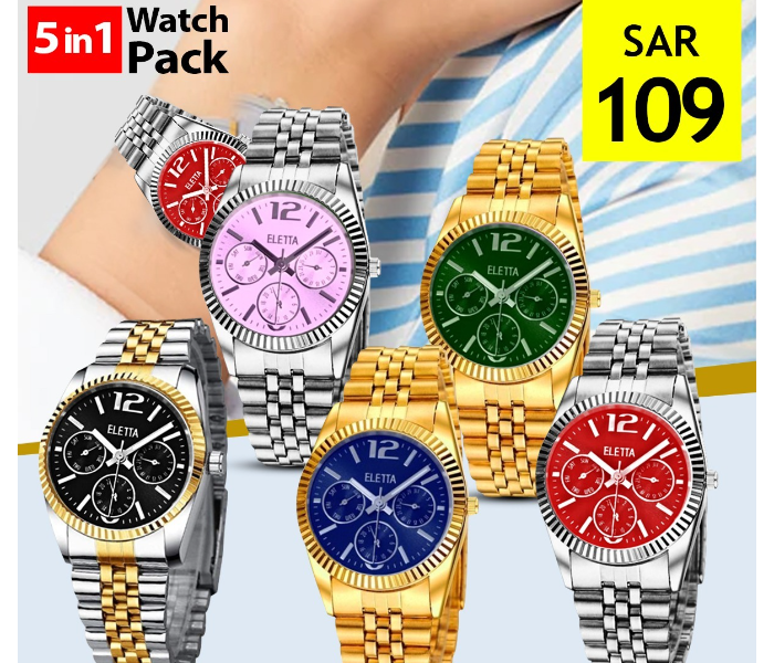 Oysta Rio Watch Bundle 5 PCs Set Rio Luxury Analog Watches139766 | saudi.jazp.com