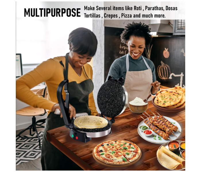 Roti Maker Chapati Maker Ideal for Making Homemade Tortillas Tacos Flatbreads, Chapati Roti, Stainless Steel Housing With Adjustable Temperature Control Non-Stick Coating in KSA