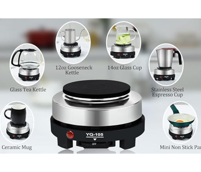Electric Hot Plate, 500W Mini Hot Plate Electric Cooking Stove Cooking Plate，Portable Countertop Burner Glass Heating Plate, Teapot Warmer, Compatible w/All Cookware (500W) in KSA