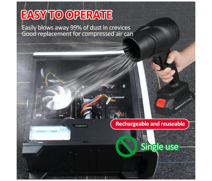 High Powerful Cordless Dust Blower Air Blower Turbo Jet Fan, Handheld Blower Sawdust Blower Electric Air Duster Violent Fan Snow Removal Air Dryer in UAE