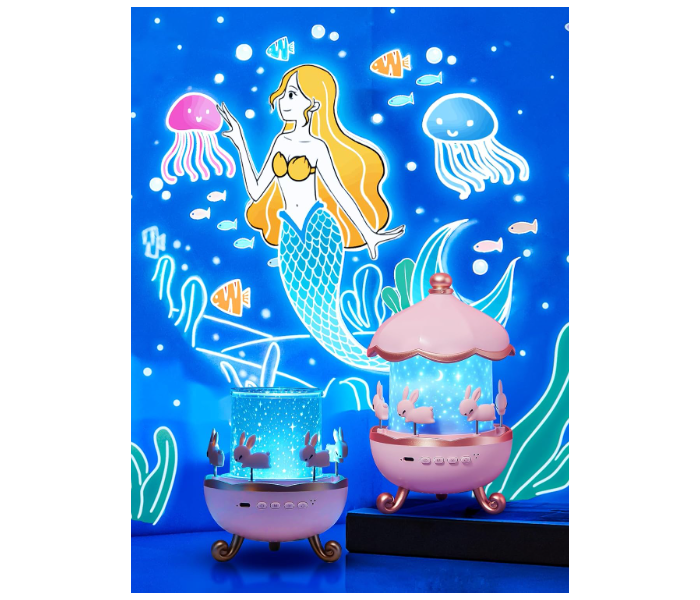Kids Night Projector Lamp with Music Starry Sky Projection Small Night Light with Bluetooth Audio in UAE