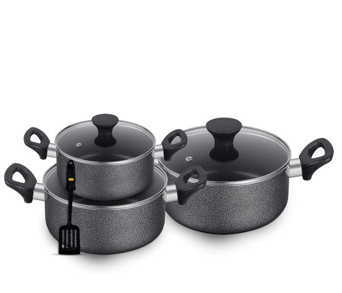Delcasa DC1750 Aluminum Non Stick Cookware Set 7 Pieces - Grey in KSA