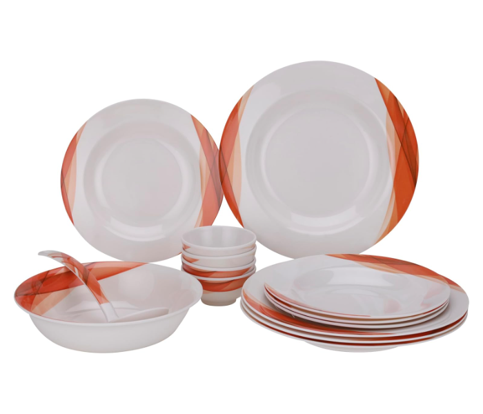 Delcasa DC2151 Ocean Melamine Ware Dinner Set 14 Pieces - White And Orange in KSA