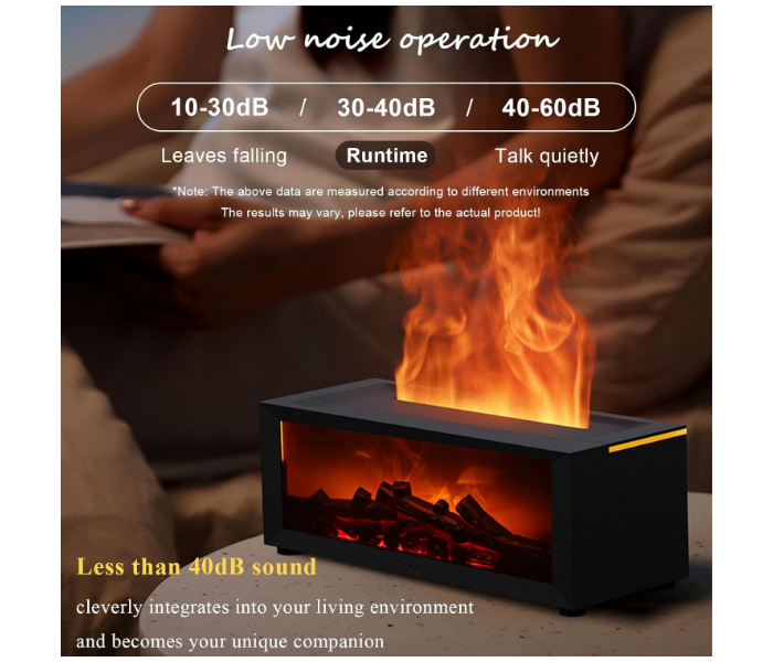 Fireplace Essential Oil Diffuser, Aromatherapy Diffuser, 150ml Ultrasonic Cool Mist Humidifier, 7 Colors Firelight Flame Diffuser with Remote, Waterless Auto-Off & Timer for Home Office in KSA