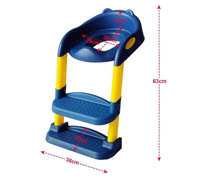 Anti-Slip Grip Sturdy Bathroom Western Toilet 2 Step Potty Stool Trainer for Boys & Girls with Safety Handles Splash Guard & Soft Seat Fits All Standard Size Toilet in UAE