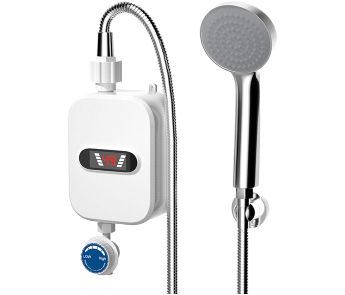 Instant Heater Shower Hot Water Heater with Digital Display 110V Hot Water Heater Tankless Waterproof Eliminate Time for Hot Water Shelf Wall in UAE