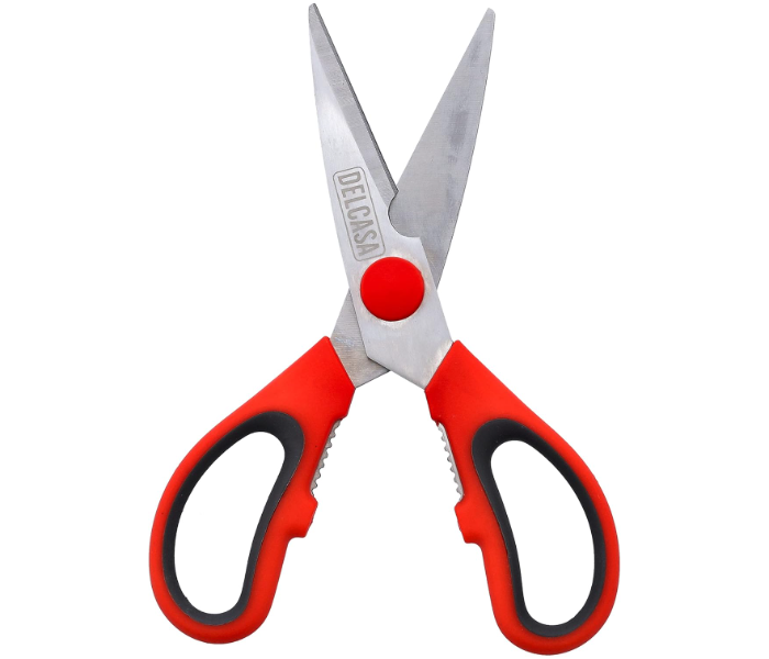 Delcasa DC2356 Stainless Steel 3 in1 Kitchen Scissors With Sharp Blade - Red in KSA