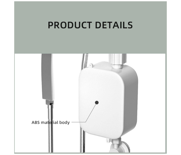Instant Heater Shower Hot Water Heater with Digital Display 110V Hot Water Heater Tankless Waterproof Eliminate Time for Hot Water Shelf Wall in UAE