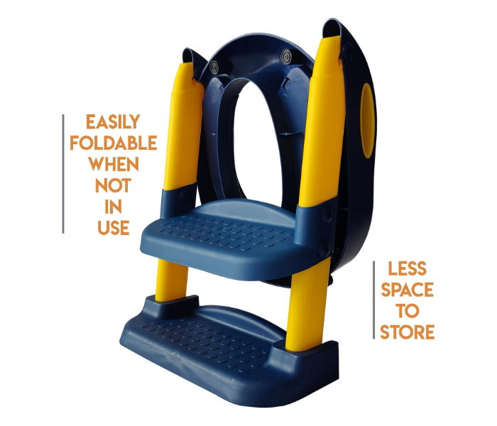 Anti-Slip Grip Sturdy Bathroom Western Toilet 2 Step Potty Stool Trainer for Boys & Girls with Safety Handles Splash Guard & Soft Seat Fits All Standard Size Toilet in UAE