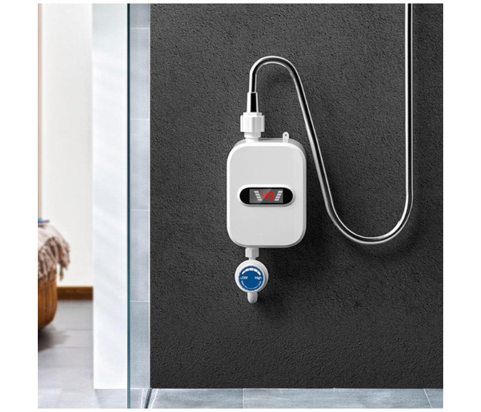 Instant Heater Shower Hot Water Heater with Digital Display 110V Hot Water Heater Tankless Waterproof Eliminate Time for Hot Water Shelf Wall in UAE