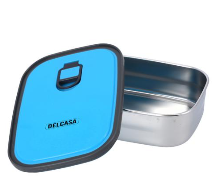Delcasa DC2338 Rectangular Stainless Steel Food Container 680ml - Blue in UAE