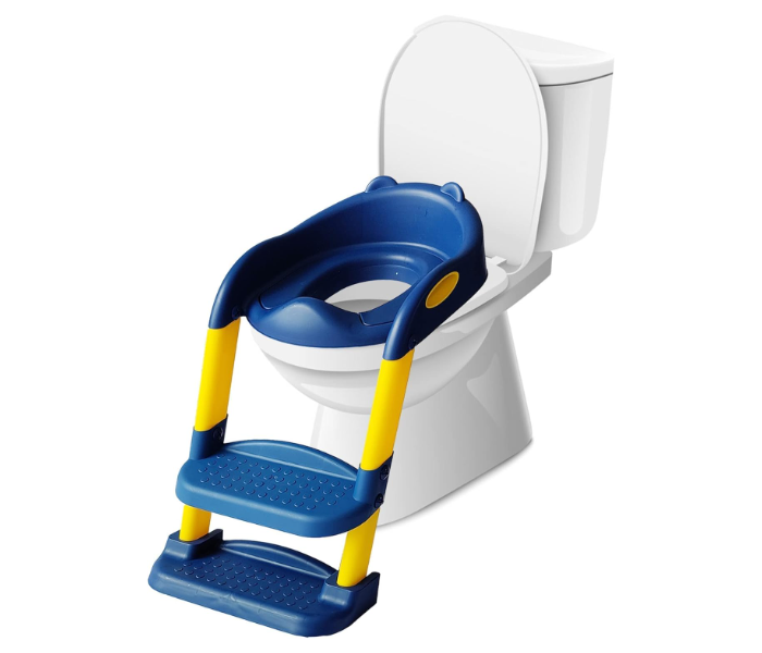Anti-Slip Grip Sturdy Bathroom Western Toilet 2 Step Potty Stool Trainer for Boys & Girls with Safety Handles Splash Guard & Soft Seat Fits All Standard Size Toilet in UAE