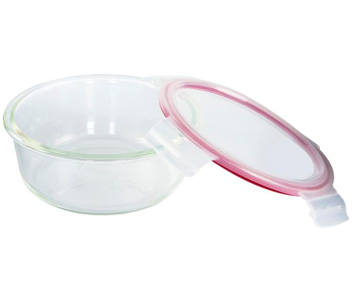 Delcasa DC1433 BRS Round Glass Airtight Container 0.95 L - Clear in UAE