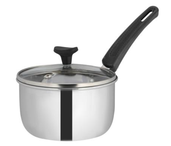 Delcasa DC2139 Aluminium Sauce Pan with Glass Lid 18cm - Silver in UAE