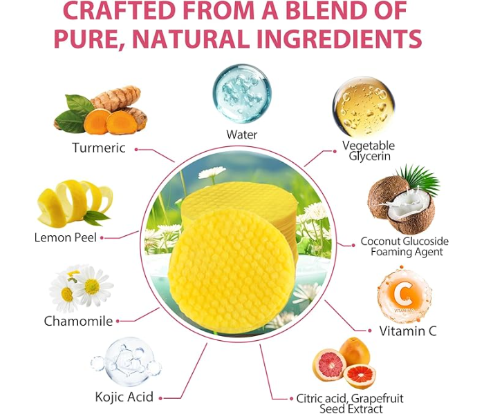 40 Pads Turmeric Kojic Pads, Turmeric Kojic Acid Pads Infused Foaming Exfoliating Pads, Turmeric Cleansing Pads for Dark Spots in KSA