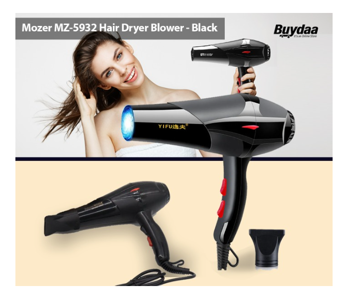 Mozer MZ5932 Hair Dryer Blower Black Image