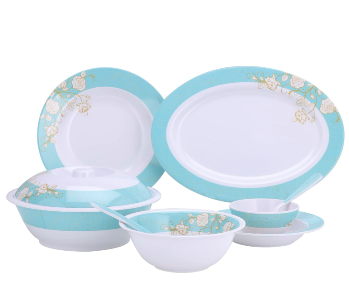 Delcasa DC2111 Melamine Dinner Set 40 Pieces - Blue And White in UAE