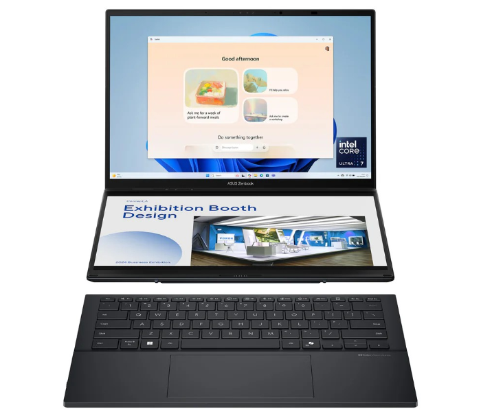 Asus UX8406CA-OLED7 Zenbook Duo Intel Core Ultra 7 255H 32GB RAM 1TB SSD 14 inch 3K OLED Touch Screen Intel Arc Graphics Windows 11 Home English - Arabic Keyboard - Gray in UAE