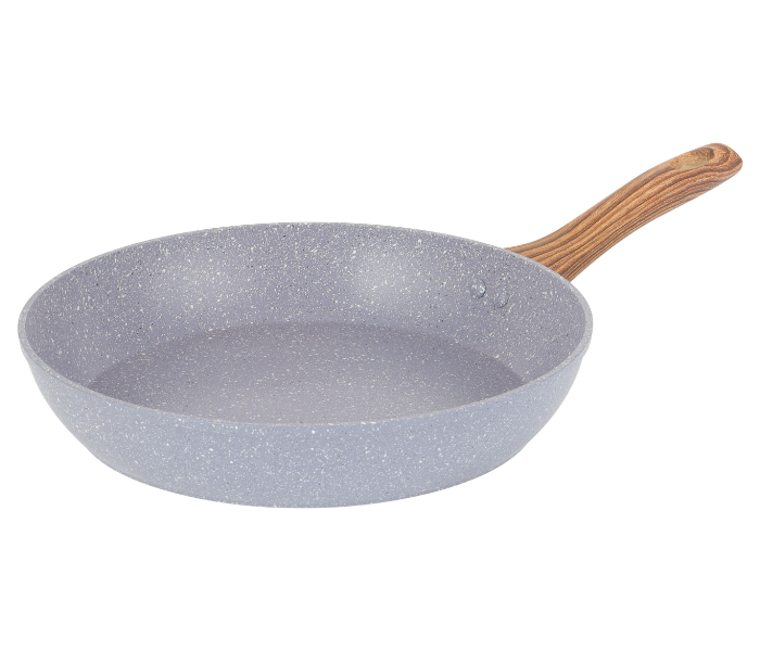 Delcasa DC3323 28 Cm Essential Frypan Strong Forged Aluminum Body With Granite Coating And Heat Resistant Wooden Finish Bakelite Handle - Grey in UAE