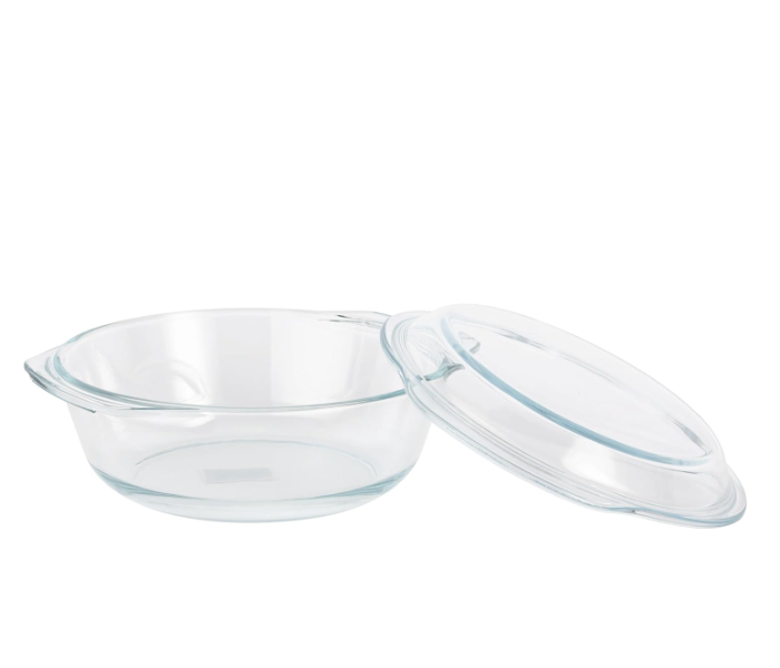 Delcasa DC3313 Round Glass Baking Casserole with Lid 1500 ml - Clear in UAE