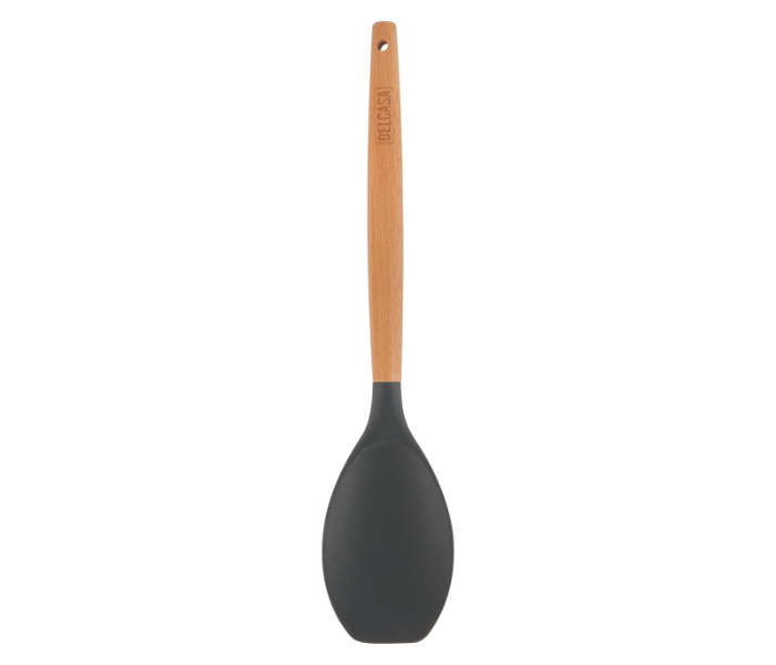 Delcasa DC3172 Silicone Rice Spoon with Wooden Handle - Black And Brown in UAE