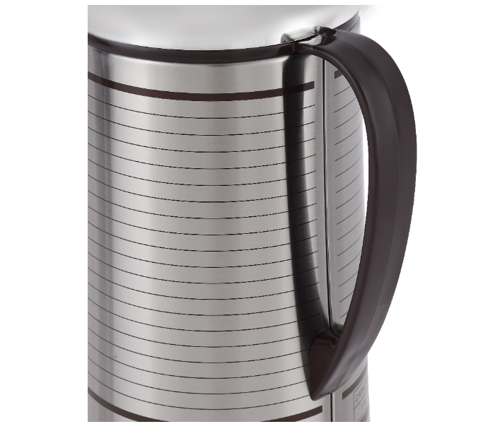 Delcasa DC3168 1.9 L Double Wall Vacuum Flask With Pink Glass Inner And Stainless Steel Body - Black And Silver in UAE