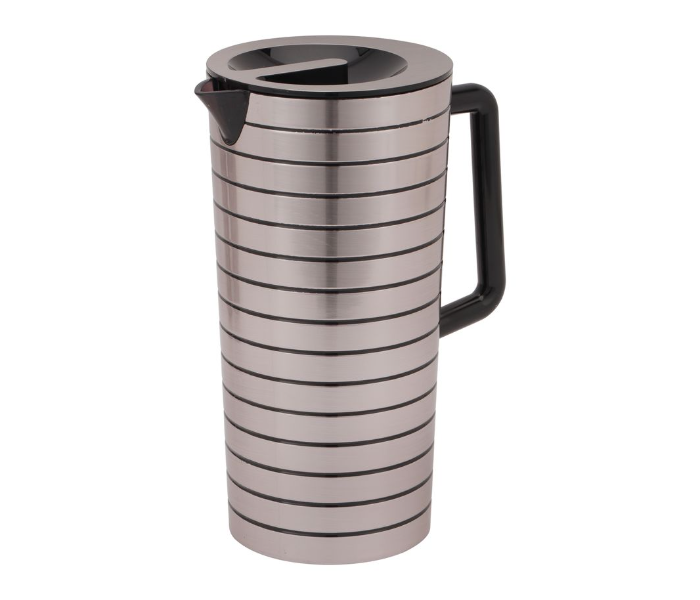 Delcasa DC3098 Plastic Jug And 4 Water Glass Set 2400 ML - Silver And Black in UAE