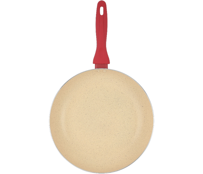 Delcasa DC3412 26 Cm Non Stick Frypan Strong Aluminum Body With Marble Coating And Heat Resistant Bakelite Handle - White And Red in KSA