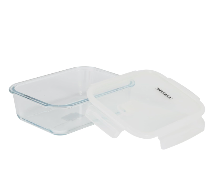Delcasa DC3312 Square Airtight Glass Container with Lid 1540 ML - Clear in UAE