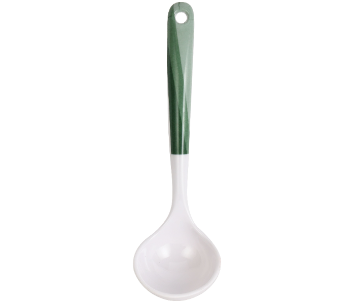 Delcasa DC3432 8 Inch Melamineware Soup Serving Spoon - White And Green in UAE
