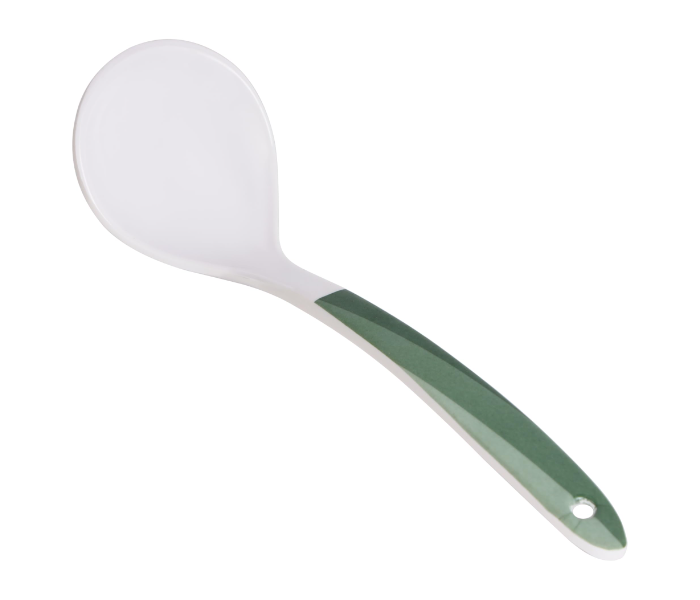 Delcasa DC3431 9 Inch Melamineware Soup Serving Spoon - White And Green in UAE