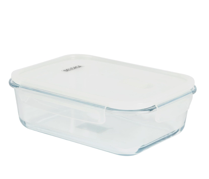 Delcasa DC3312 Square Airtight Glass Container with Lid 1540 ML - Clear in UAE