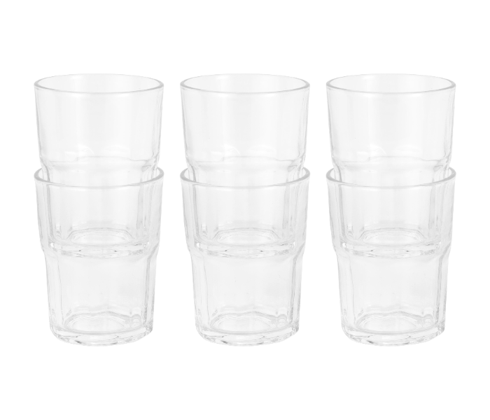 Delcasa DC3448 300 ML Transparent Glass Tumbler Set Pack Of 6 - Clear in UAE