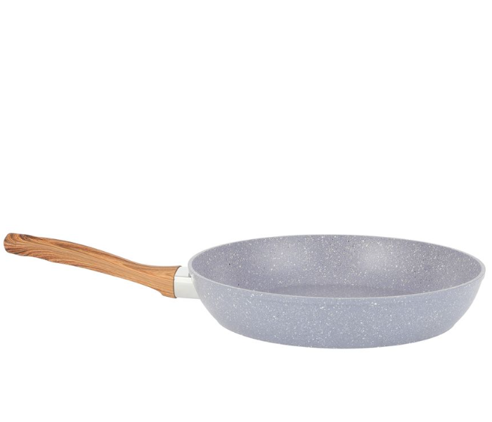 Delcasa DC3323 28 Cm Essential Frypan Strong Forged Aluminum Body With Granite Coating And Heat Resistant Wooden Finish Bakelite Handle - Grey in UAE