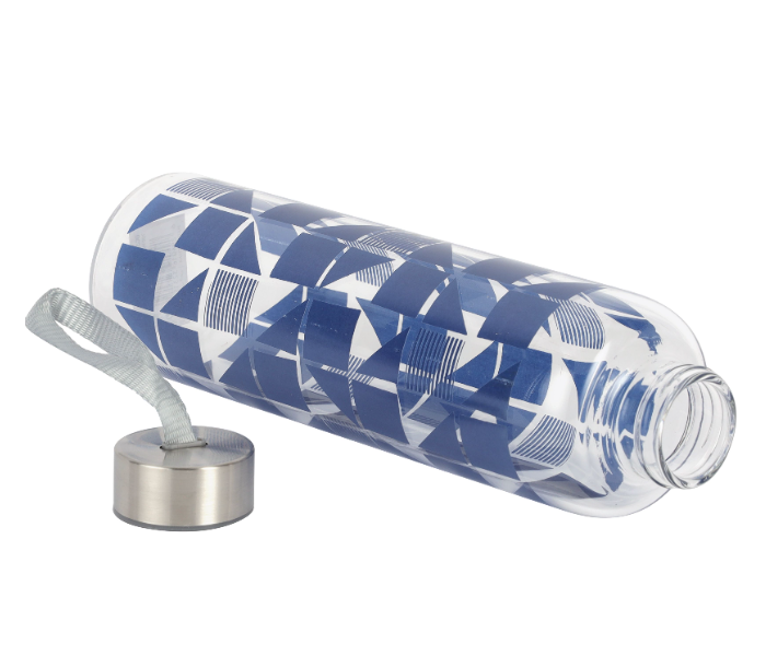 Delcasa DC3314 700 ML Transparent Glass Water Bottle With Lid - Blue in UAE