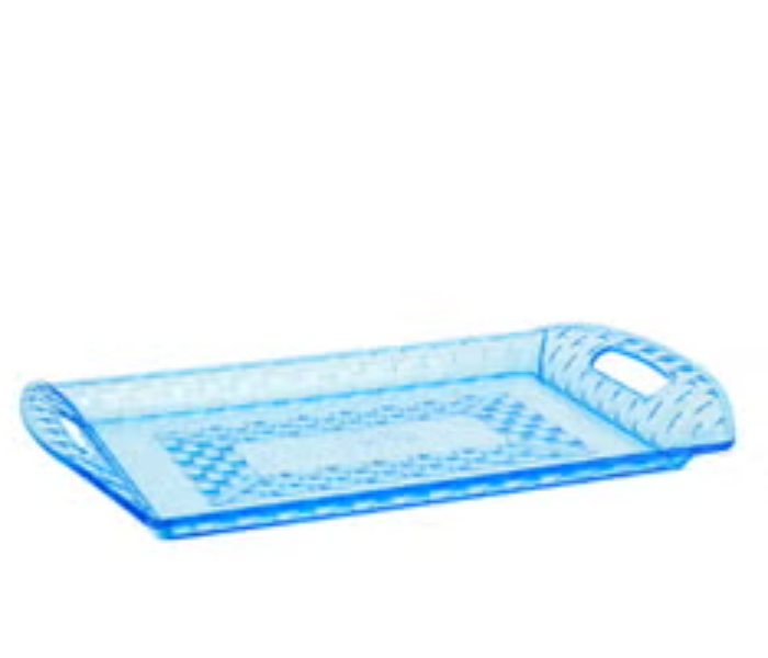 Delcasa DC2549 Transparent Serving Tray With Handles - Transparent Blue in UAE