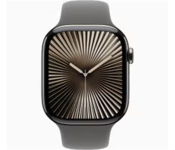 Apple Watch Series 10 GPS And Cellular 46mm With Case And Stone Grey Sport Band - Natural Titanium in UAE
