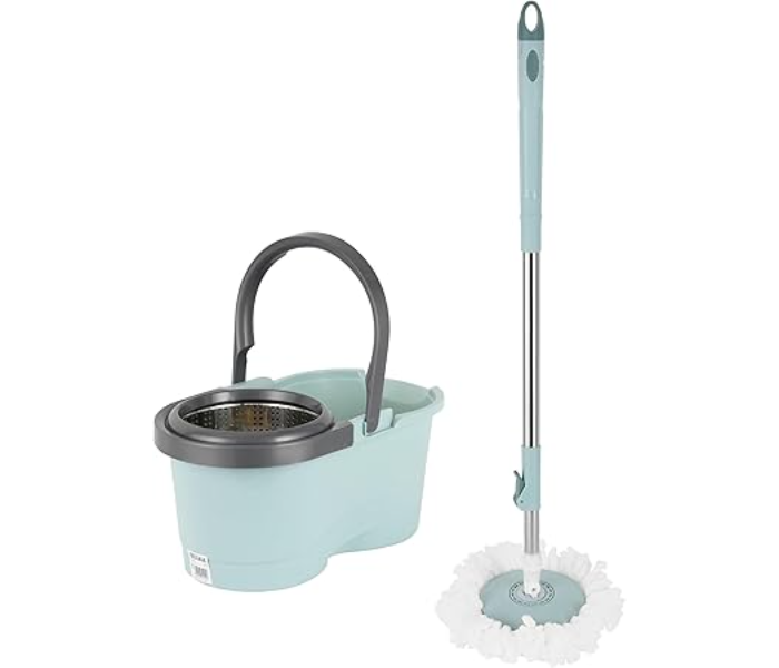 Delcasa DC3453 11L Spin Easy Mop Easy And Bucket Stainless Steel Drum - Blue in UAE