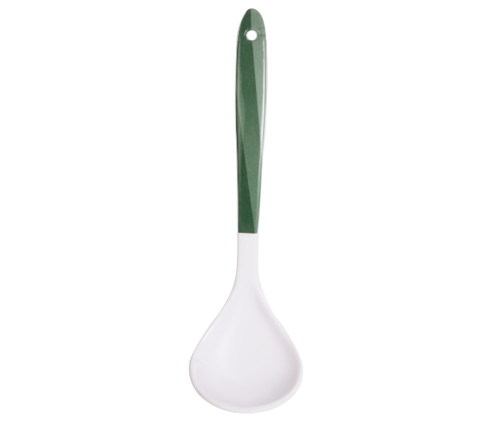 Delcasa DC3431 9 Inch Melamineware Soup Serving Spoon - White And Green in UAE