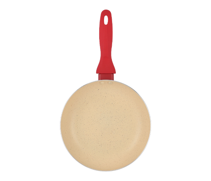 Delcasa DC3409 20 Cm Non Stick Frypan Strong Aluminum Body With Marble Coating And Heat Resistant Bakelite Handle - White And Red in KSA