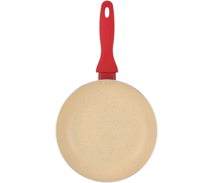 Delcasa DC3410 22 Cm Non-Stick Frypan Strong Aluminum Body With Marble Coating And Heat Resistant Bakelite Handle - White And Red in UAE